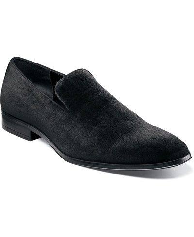 Shop Stacy Adams Men's Savian Velour Slip-on Loafers In Black