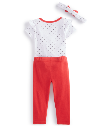 Shop Disney Baby Girls Minnie Mouse Headband, Bodysuit And Leggings, 3 Piece Set In White