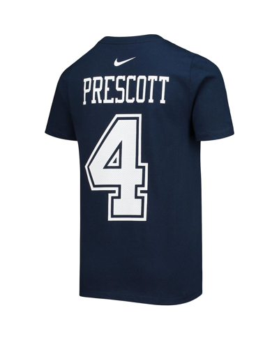 Nike Youth Boys And Girls  Dak Prescott Navy Dallas Cowboys Team Player Name And Number T-shirt In Navy
