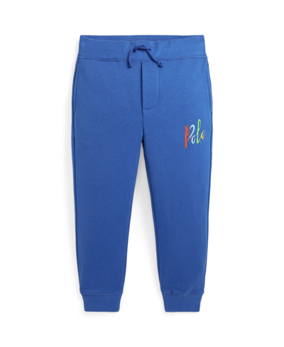 Shop Polo Ralph Lauren Toddler And Little Boys Logo Fleece Jogger Pants In Sapphire Star