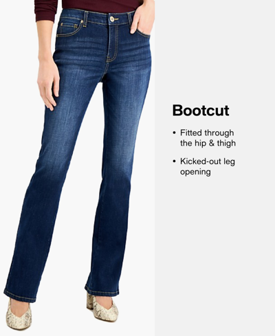 Guess Women's Whiskered Faded-front Bootcut Denim Jeans In Element Wash