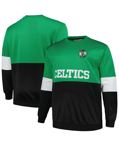 Shop Fanatics Men's  Kelly Green, Black Boston Celtics Big And Tall Split Pullover Sweatshirt In Kelly Green,black