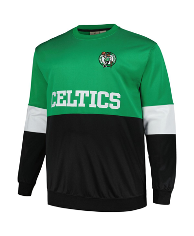Shop Fanatics Men's  Kelly Green, Black Boston Celtics Big And Tall Split Pullover Sweatshirt In Kelly Green,black