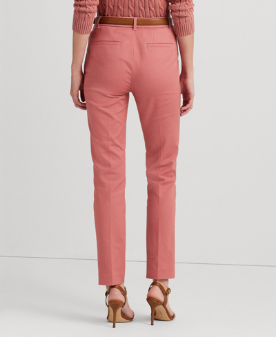 Shop Lauren Ralph Lauren Women's Double-faced Stretch Cotton Pants In Pink Mahogany