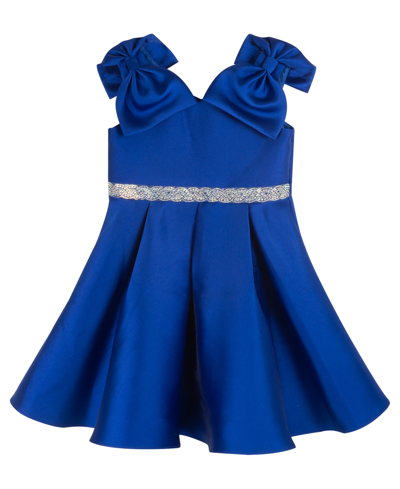 Shop Rare Editions Toddler Girls Sleeveless Pleated Mikado Party Dress In Royal