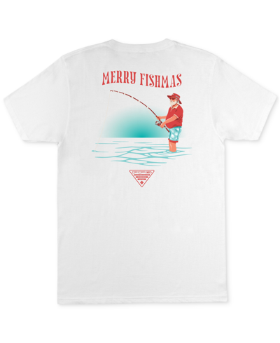 Shop Columbia Men's Merry Fishmas Pfg Santa Graphic T-shirt In White