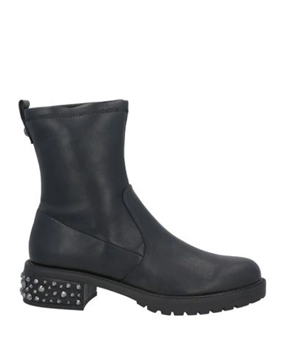 Shop Liu •jo Woman Ankle Boots Black Size 11 Textile Fibers