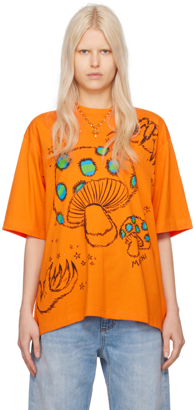 Shop Marni Ssense Exclusive Orange T-shirt In Mmr08 Orange