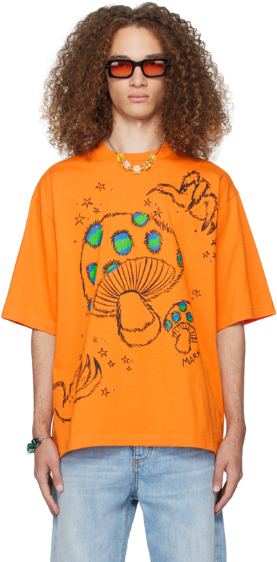 Shop Marni Ssense Exclusive Orange T-shirt In Mmr08 Tangerine
