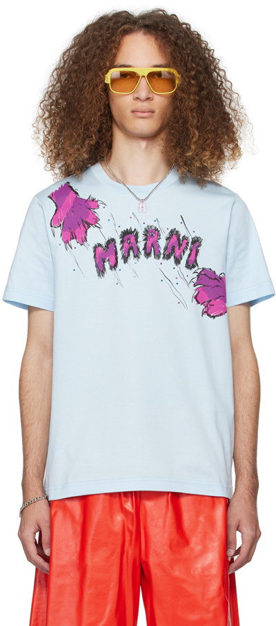 Shop Marni Ssense Exclusive Blue T-shirt In Msb18 Mineral Ice