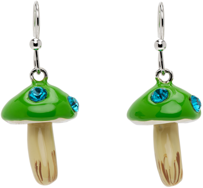 Shop Marni Ssense Exclusive Green Mushroom Earrings In Y9045 Lime