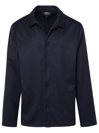 Shop Apc Kerlouan Wool Shirt In Blue