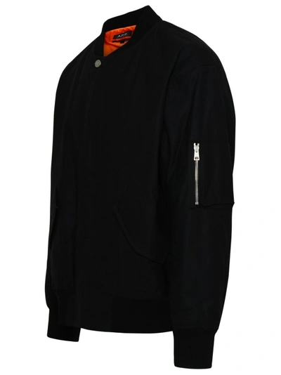 Shop Apc Hamilton Bomber Jacket In Black Cotton