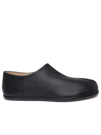 Shop Maison Margiela Tabi Loafers In Black Leather