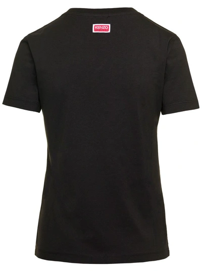 Shop Kenzo Black T-shirt With Tiger Logo Print In Cotton