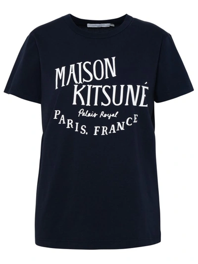 Shop Maison Kitsuné Blue Cotton T-shirt