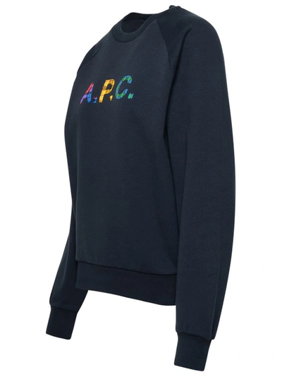 Shop Apc Vicky Navy Cotton Sweatshirt In Blue