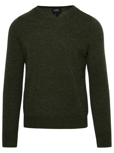 Shop Apc Nina Sweater In Green Wool In Black