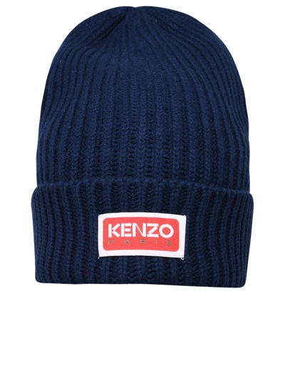 Shop Kenzo Blue Wool Beanie