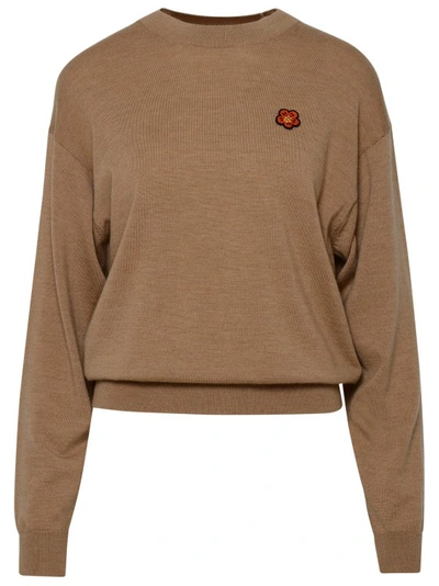 Shop Kenzo Beige Wool Sweater In Brown