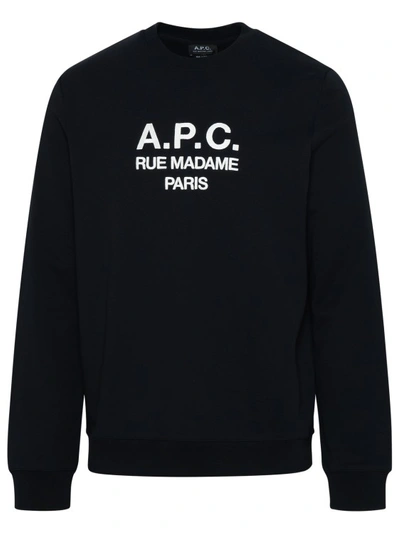 Shop Apc Rufus Sweater In Navy Cotton In Black