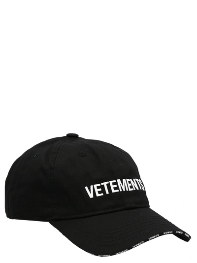Shop Vetements Logo Embroidery Cap Hats White/black