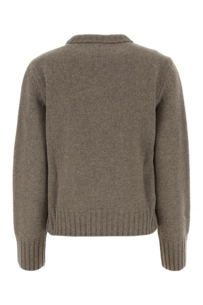 Bottega Veneta Heavy Wool Sweater With Knot Buttons In Gray