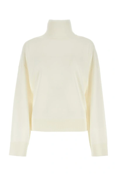 Shop Bottega Veneta Woman Ivory Wool Oversize Sweater In White