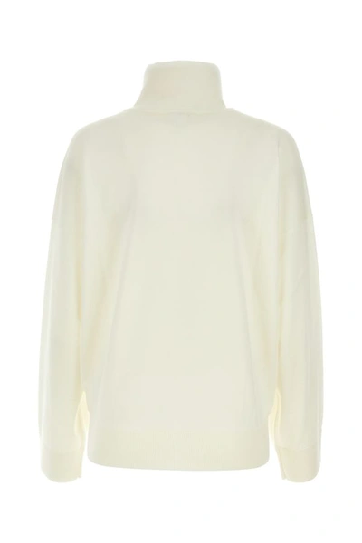Shop Bottega Veneta Woman Ivory Wool Oversize Sweater In White