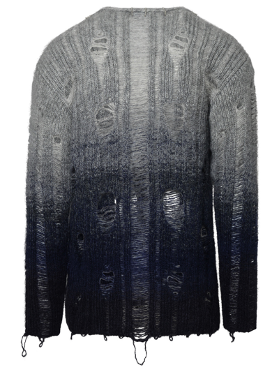 Shop Off-white Two-tone Mohair Sweater Man In Gray