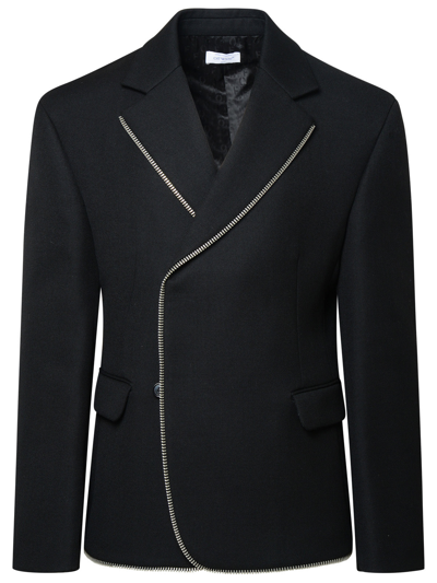 Shop Off-white Black Virgin Wool Jacket Man