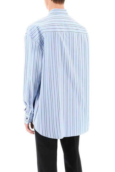 Shop Off-white Striped Maxi Shirt Men In Blue