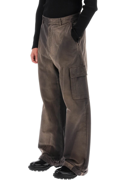 Shop Off-white Washed-effect Cargo Pants Men In Brown