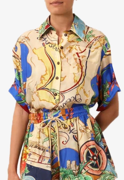 Shop Zimmermann Alight Graphic-pattern Shirt In Multicolor