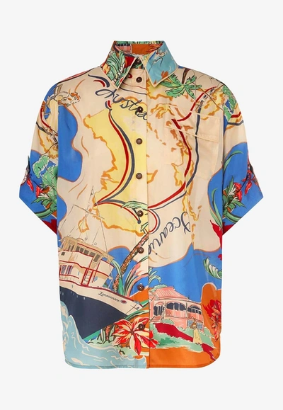 Shop Zimmermann Alight Graphic-pattern Shirt In Multicolor