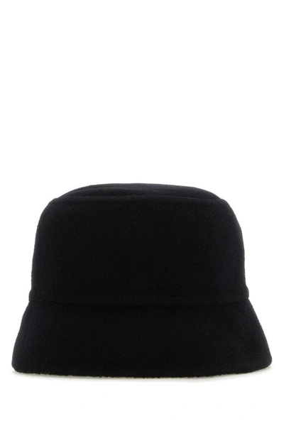Shop Prada Woman Midnight Blue Cashmere Bucket Hat