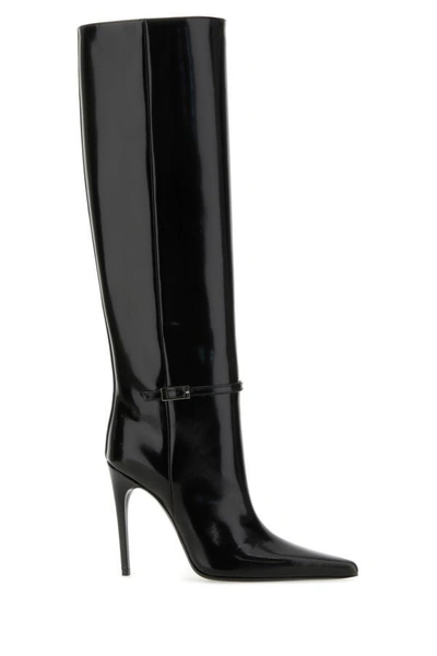 Shop Saint Laurent Woman Black Leather Vendome Boots