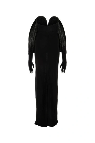 Shop Saint Laurent Woman Black Viscose Long Dress