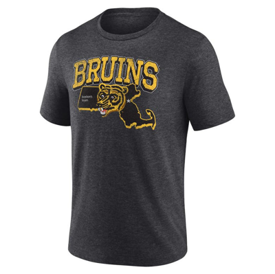 Shop Fanatics Branded  Heather Charcoal Boston Bruins Centennial Team Tri-blend T-shirt