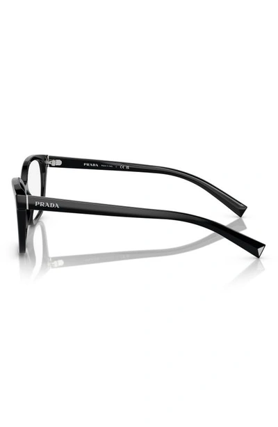 Shop Prada 55mm Rectangular Optical Glasses In Black