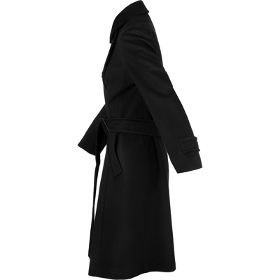 Weekend Max Mara Women Black Afide Double-breasted Wool Coat In Black