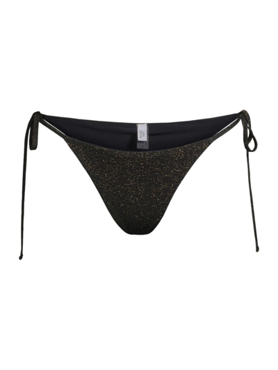 Shop Sara Cristina Women's Glittery Triangle Bikini Bottom In Black