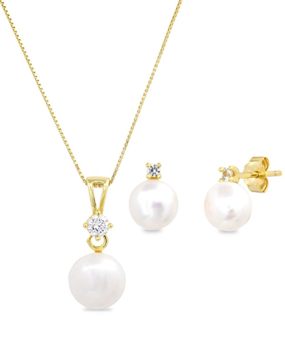 Max + Stone Maxcolor 14k Plated 10mm Pearl Set