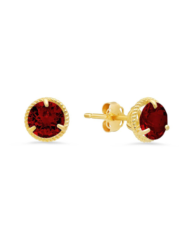 Max + Stone Maxcolor 14k 1.60 Ct. Tw. Garnet Halo Studs