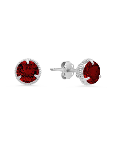 Max + Stone Maxcolor 14k 1.60 Ct. Tw. Garnet Halo Studs