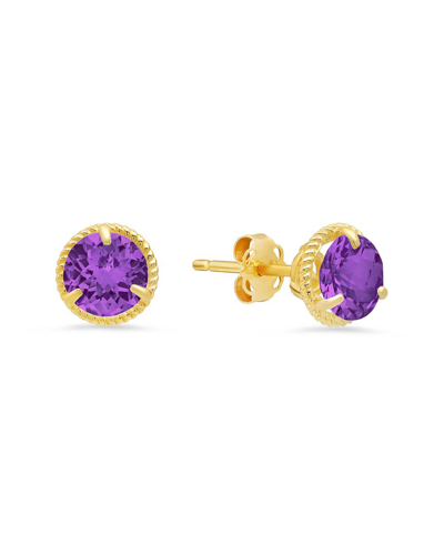 Max + Stone Maxcolor 14k 1.30 Ct. Tw. Amethyst Halo Studs