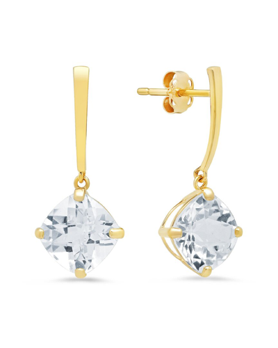 Max + Stone Maxcolor 14k 4.20 Ct. Tw. White Topaz Drop Earrings