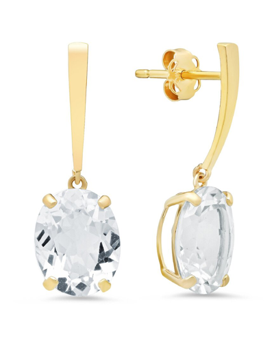 Max + Stone Maxcolor 14k 5.60 Ct. Tw. White Topaz Drop Earrings