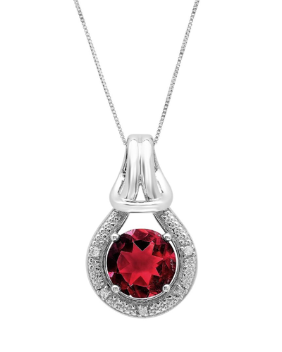 Max + Stone Maxcolor 10k 2.23 Ct. Tw. Diamond & Lab-grown Ruby Pendant Necklace
