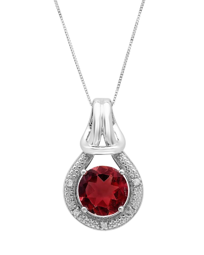 Max + Stone Maxcolor 10k 2.25 Ct. Tw. Diamond & Garnet Pendant Necklace